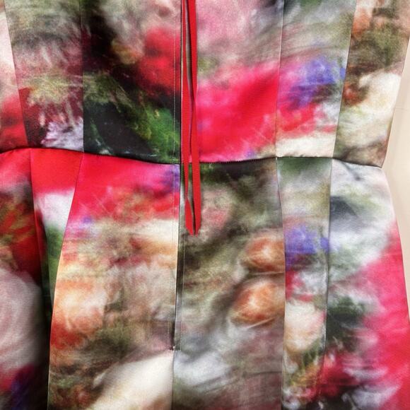 Adam Lippes Duchess Satin Fluted Dress Floral Print Structured Size 12 $2190 - Picture 11 of 16